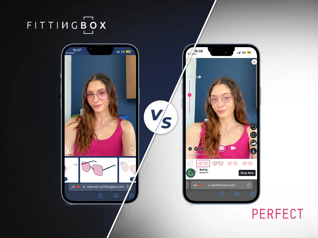 The most realistic glasses virtual try-on between Fittingbox and Perfect