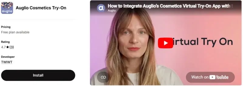 vista previa de Auglio Cosmetics en Shopify