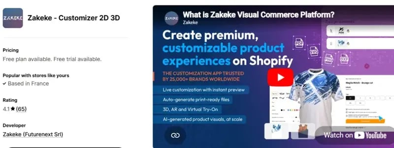 vista previa de Zakeke en Shopify